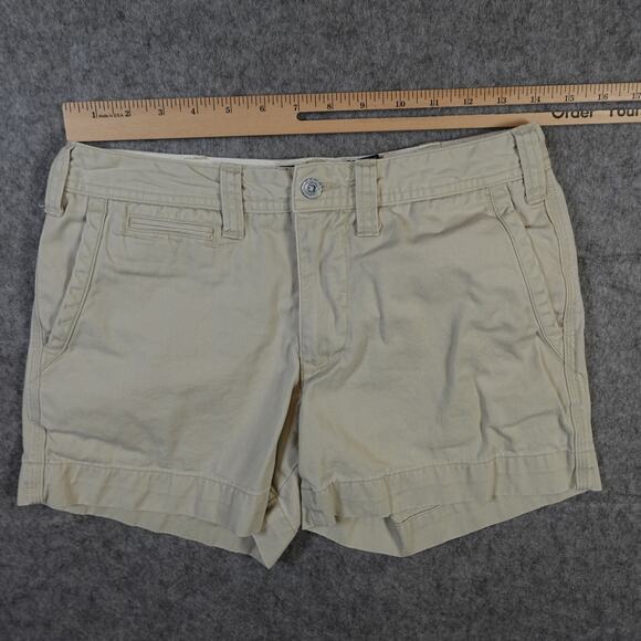 Polo Ralph Lauren Shorts Womens 2 Khaki Chino 4" Tan Preppy Pony Chino Golf - Picture 2 of 8